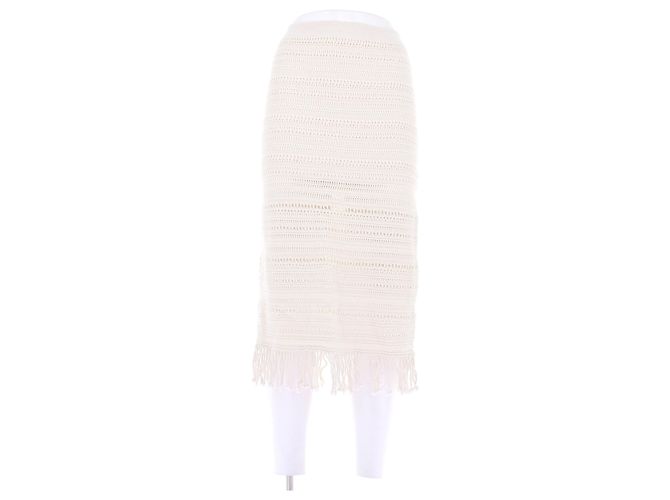 Falda midi de algodón beige Eric Bompard