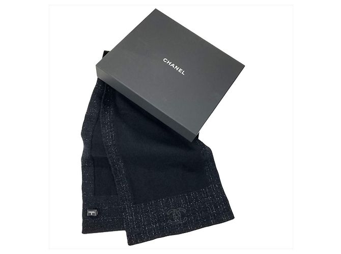 Sciarpa glitterata Chanel Coco Mark Nero