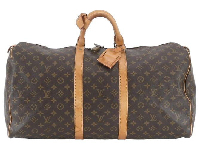 Louis Vuitton Monogram Keepall 55 Tote Marron
