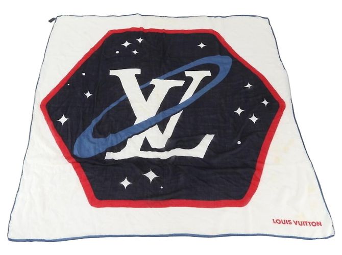 Sciarpa Stole Grande in Seta Louis Vuitton Planet LV Multicolore