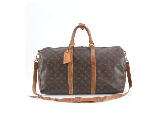 Sac Louis Vuitton Monogram Keepall Bandoulière 50 Marron