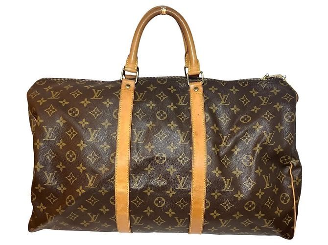 Sac Boston Louis Vuitton Keepall 50 Marron Monogramme