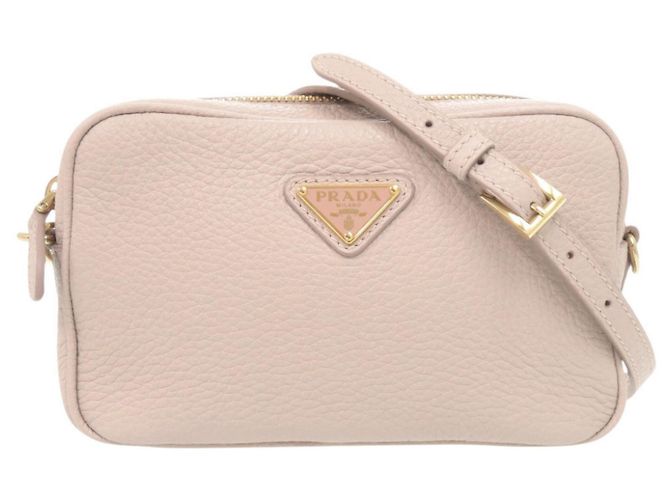 Mini Bolsa Prada Triangle Logo Bege