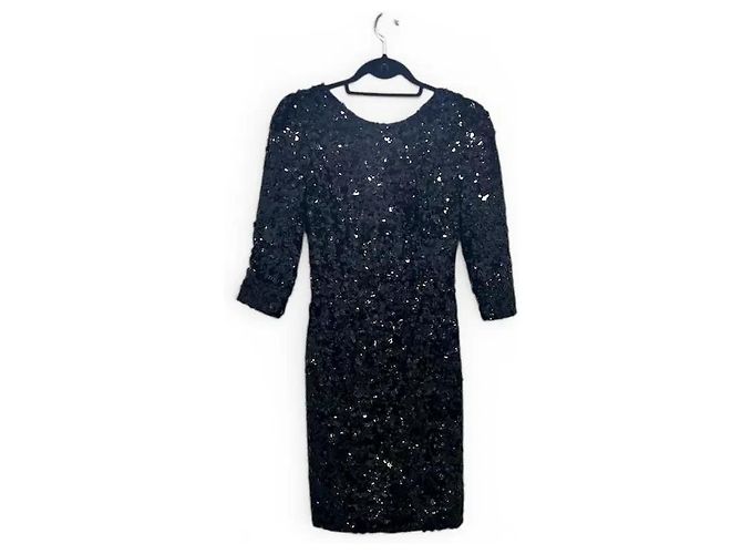 Autre Marque Schwarzes Paillettenkleid