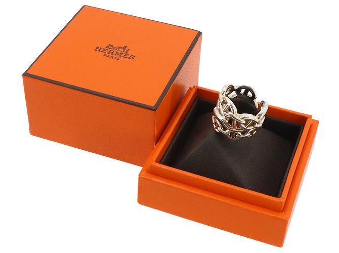 Ring Hermès Anello Hermes Chaine d'Ancre Enchainee GM Argento