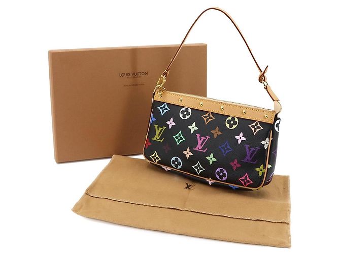 Bolsa Louis Vuitton Monogram Multicolor Pochette Accessoires Preto Multicor