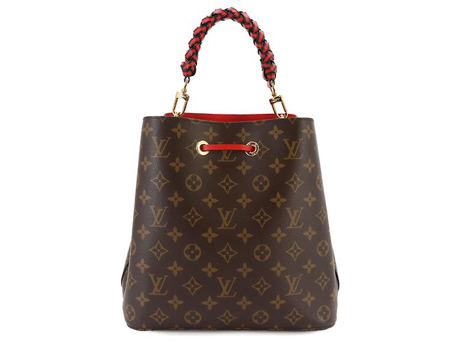 Néonoé Bolso Louis Vuitton Monogram Neo Noe Castaño Roja Monograma