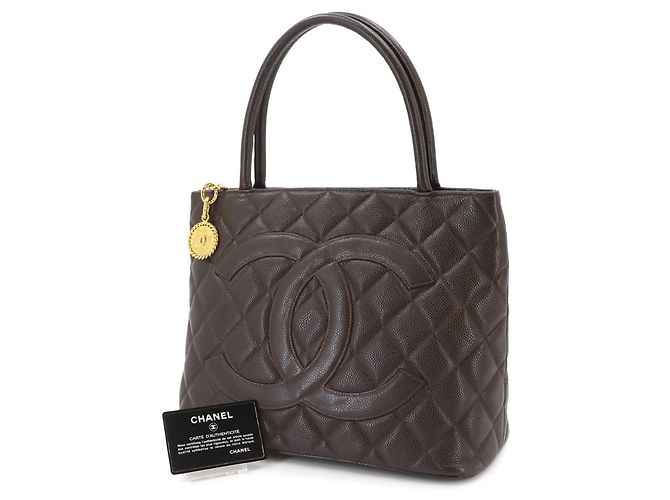 Borsa Tote Chanel Medallion Marrone scuro