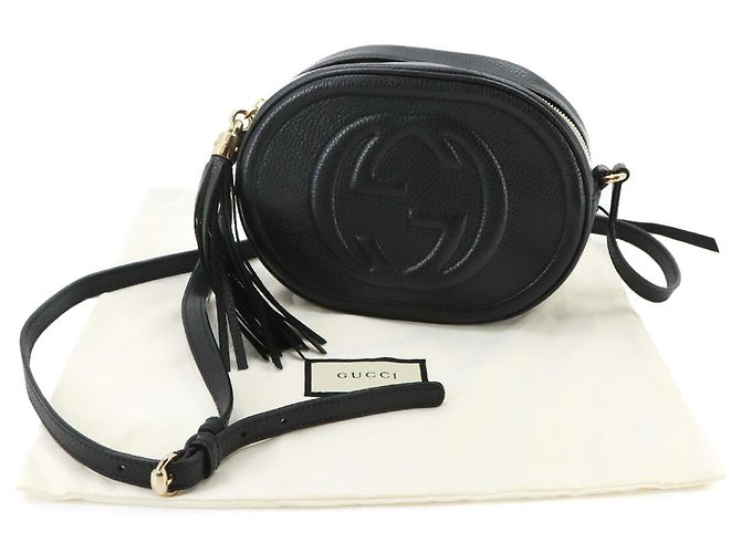 Gucci Soho Schultertasche aus schwarzem Leder