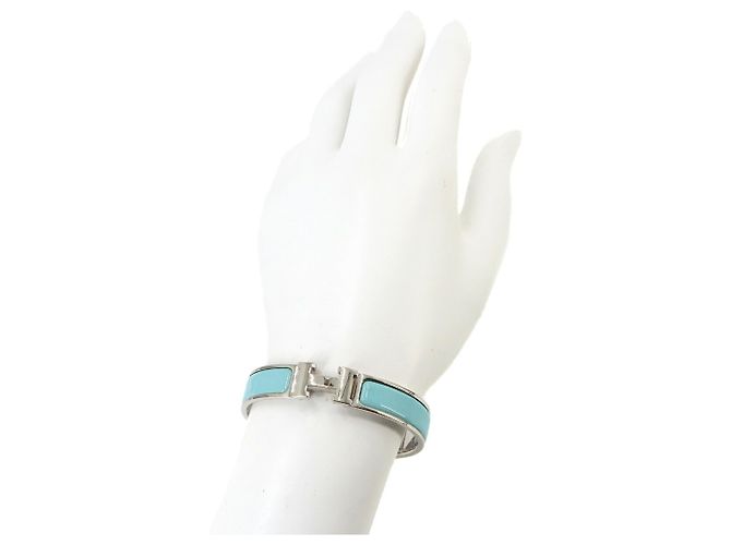 Bracciale Hermès Clic H PM in Blu e Argento