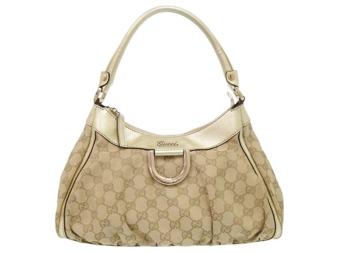 Bolsa Gucci Guccissima Abbey Bege Dourado