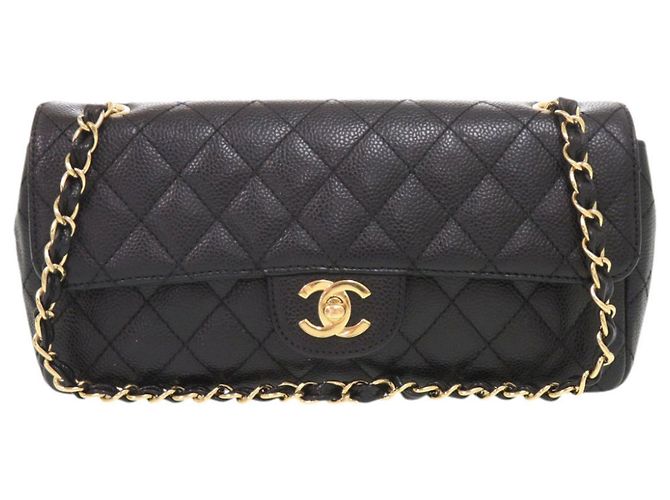 Borsa a tracolla Chanel Matelassé East West Nero