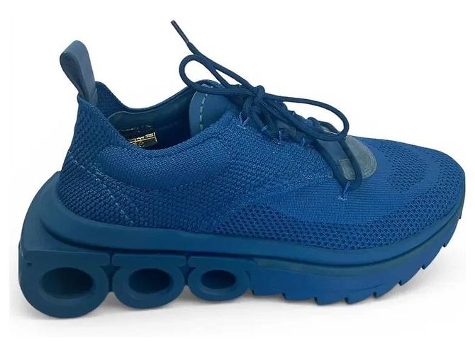 Salvatore Ferragamo blaue Canvas-Sneaker