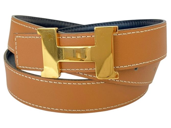 Hermès Hermes Vintage Constance 75 Gürtel Braun Schwarz