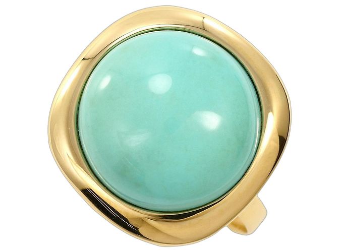 Autre Marque Goldring Gelbgold mit Türkisstein Golden