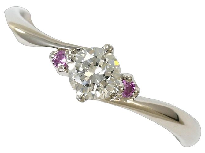 Autre Marque Platin-Bandring mit Diamant