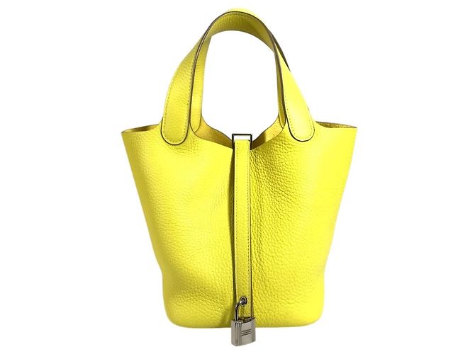Hermès Saco Tote HERMES Picotin Lock PM 18 Amarelo