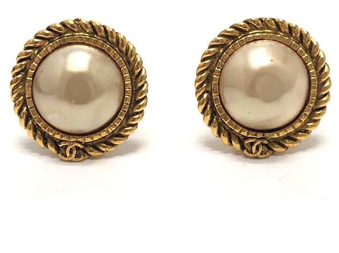 Orecchini a clip Chanel Vintage CC Coco Mark Logo D'oro