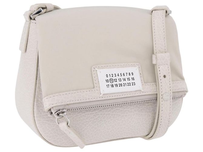 Maison Martin Margiela Borsa a tracolla Maison Margiela in pelle bianca argento Auth am12334M Bianco