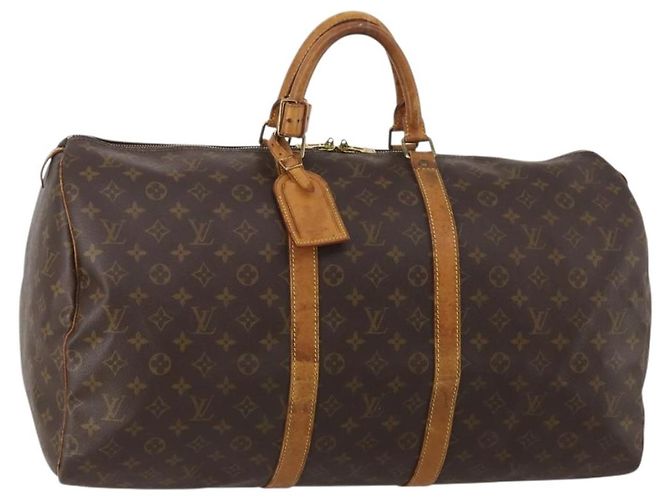 LOUIS VUITTON Monogram Keepall 55 Boston Bag M41424 LV Auth 195692 Monograma