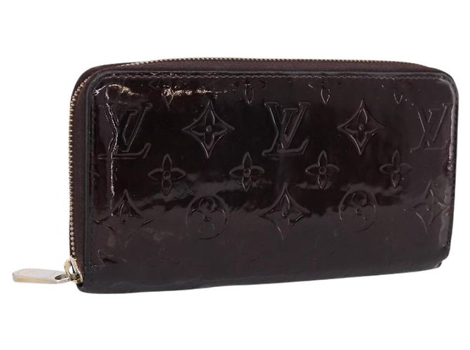 LOUIS VUITTON Monogram Vernis Zippy Wallet Amarante M93522 LV Auth BA15338 Burdeos