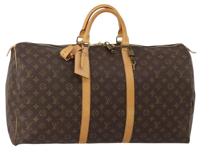 LOUIS VUITTON Monogram Keepall 55 Boston Bag M41424 LV Auth 196395V Monograma