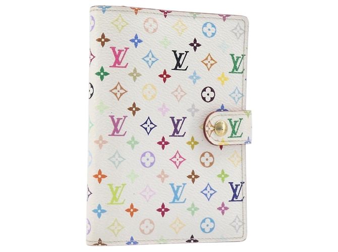 LOUIS VUITTON Monogram Multicolor Agenda PM Cover White R20896 LV Auth 199066 Blanc