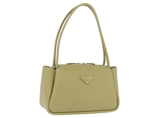 Sac à épaule PRADA Darling en cuir Vert Or Auth 197336SAM Doré