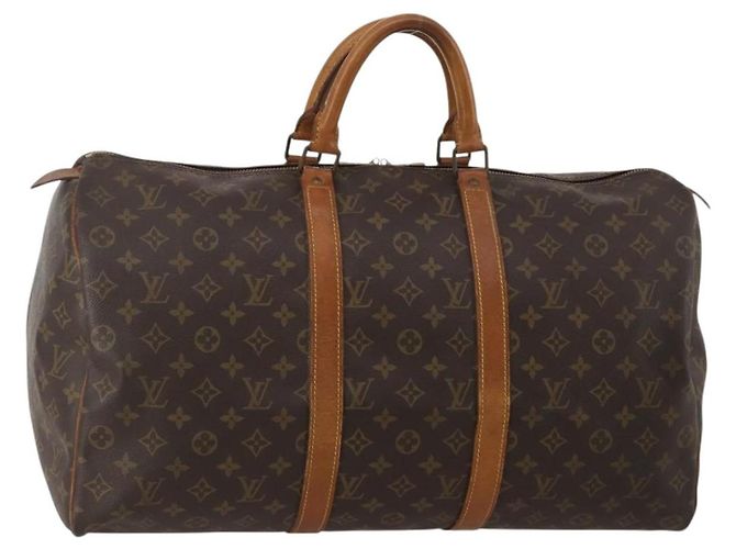 LOUIS VUITTON Monogram Keepall 50 Boston Bag M41426 LV Auth 196675 Monogramme