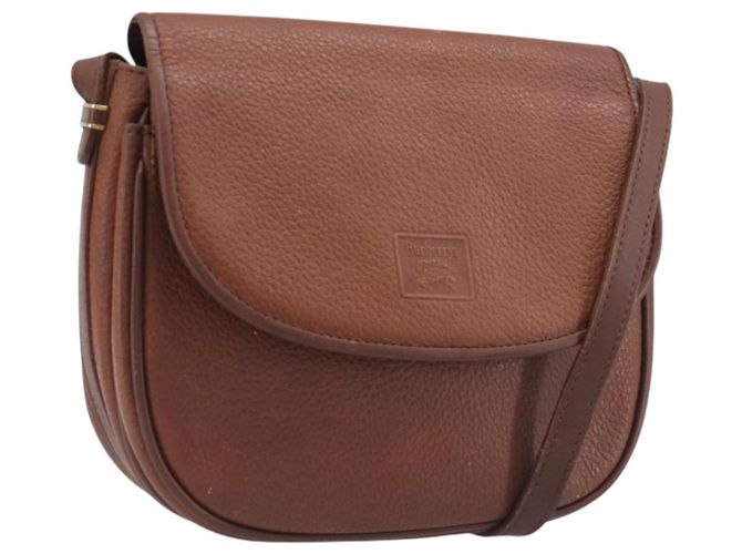 Borsa a tracolla Burberrys in pelle marrone e oro Auth 199618 D'oro