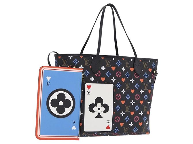 Borsa Tote LOUIS VUITTON Monogram Game On Neverfull MM Nero M57483 Auth SW2669SM Monogramma