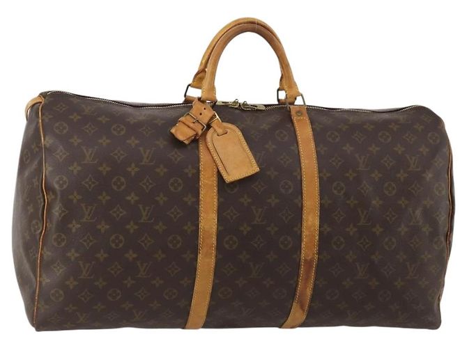 LOUIS VUITTON Monogram Keepall 60 Boston Bag M41422 LV Auth 195400 Monograma