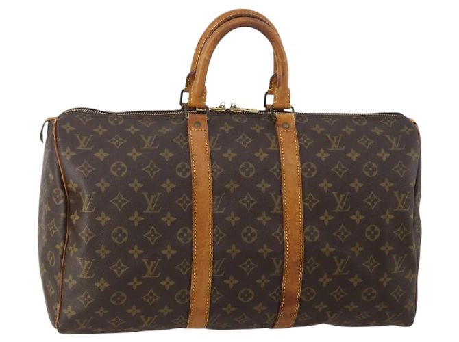 LOUIS VUITTON Monogram Keepall 45 Boston Bag M41428 LV Auth 198543 Monograma