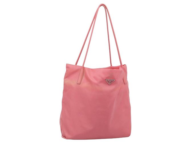 PRADA Tote Bag Nylon Rosa Auth 200144 Pink