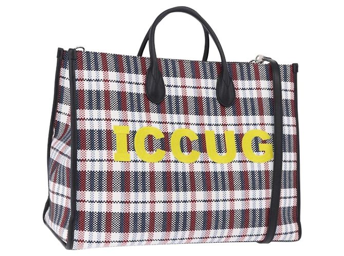Borsa Tote GUCCI Canvas 2way Multicolor Silver 659980 Auth ka5919V Argento Multicolore