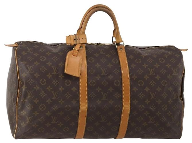 LOUIS VUITTON Monogram Keepall 55 Boston Bag M41424 LV Auth 197026 Monogramme