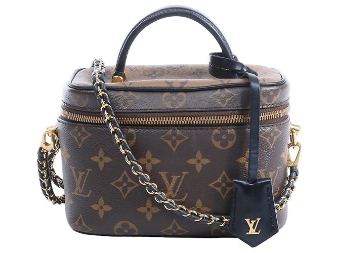 Bolsa Tiracolo Louis Vuitton Vanity NV PM Monogram Reverse em castanho M45165 Marrom