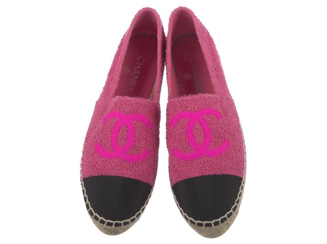 Chanel Interlocking CC Logo Espadrilles Pink 38