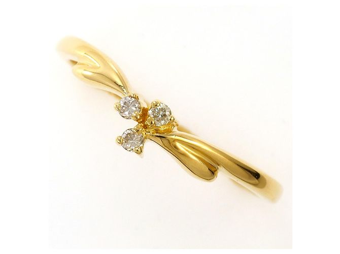 Autre Marque Anillo banda de oro amarillo 18K con diamante Dorado
