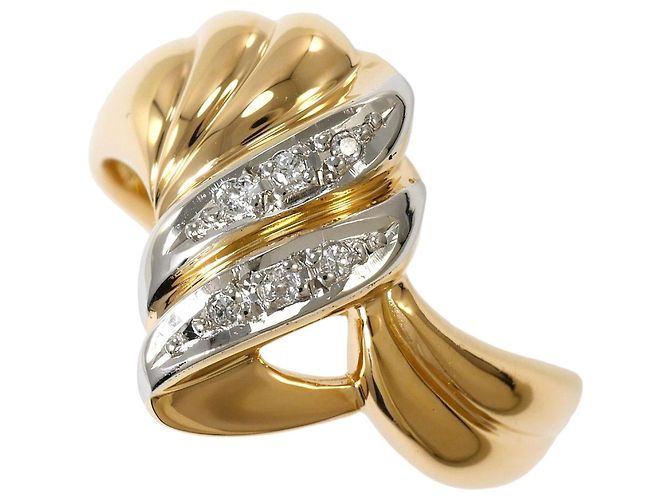 Autre Marque Ehering aus Platin und Gelbgold mit Diamant Golden