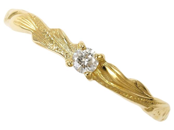 Autre Marque Ringband aus 14K Gelbgold mit Diamant Golden
