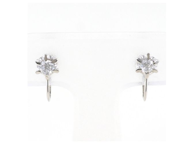 Autre Marque Pendientes de clip de platino con diamantes