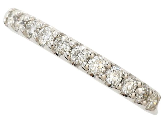 Autre Marque Anel aliança em ouro branco 18K com diamante Dourado