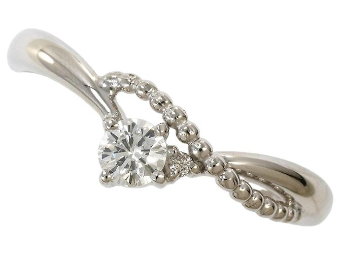 Autre Marque Anel aliança em ouro branco 18K com diamante Dourado