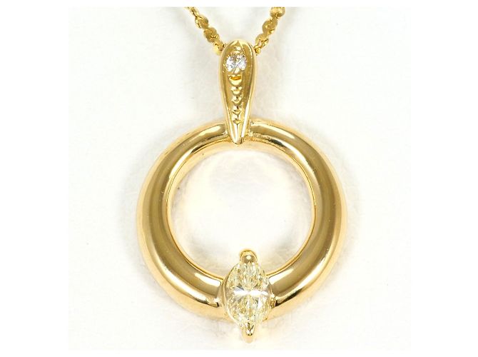Autre Marque Collar de oro amarillo de 18K con diamantes Dorado
