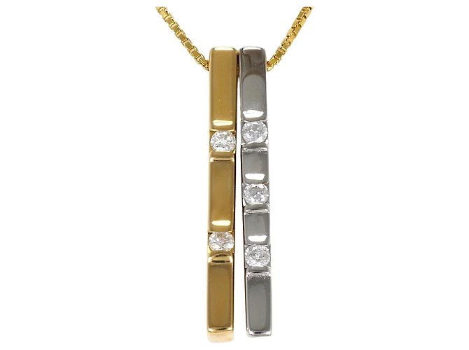 Autre Marque Collar de oro 18K con diamante Dorado