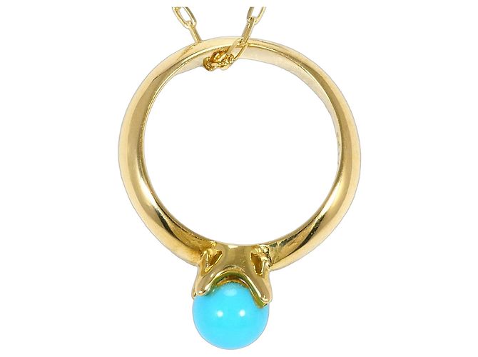 Autre Marque Collar de oro amarillo 18K con turquesa Dorado