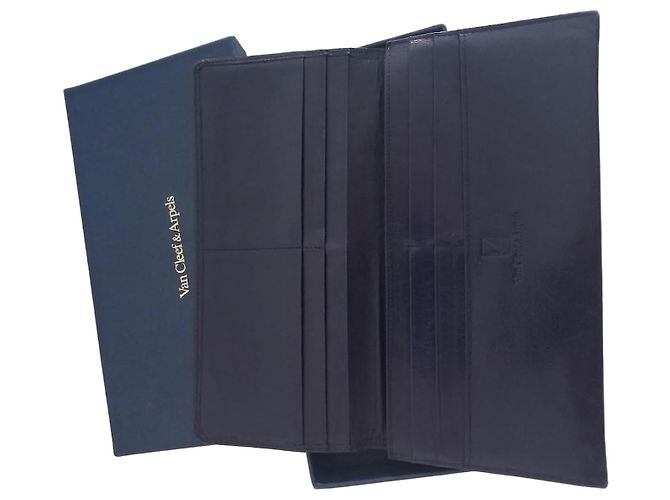 Van Cleef & Arpels Geldbörse aus dunkelblauem Leder
