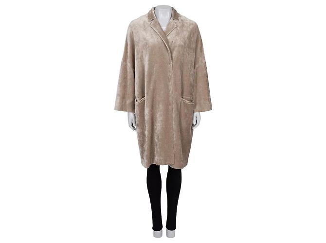 Brunello Cucinelli Beige Samt-Cardigan mit Druckknöpfen - IT 42/M Gebraucht