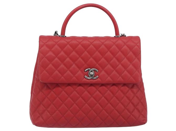 Coco Handle Chanel Coco Top Handle Caviar Large Rot